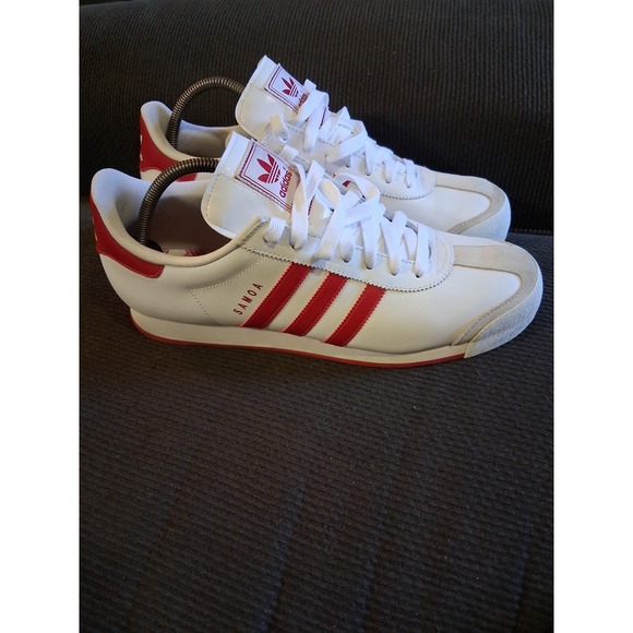 Adidas Originals Samoa Men's 12 Running Sneaker White Red - Picture 3 of 8